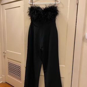 Club London feather jumpsuit US size 10 UK size 14
